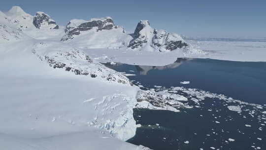 南极洲冰川海岸线景观天线