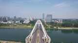 河南漯河牡丹江路大桥航拍高清在线视频素材下载
