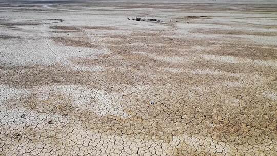 洞庭湖水位下降干枯景观航拍视频