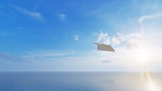 纸飞机飞过大海飞过远方视频素材模板下载