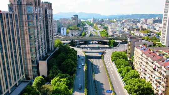 杭州西湖景区西湖大道马路车辆车流延时摄影