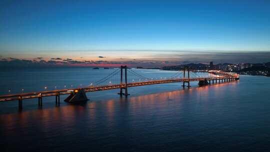 大连跨海大桥大气航拍 城市雪景航拍视频素材模板下载