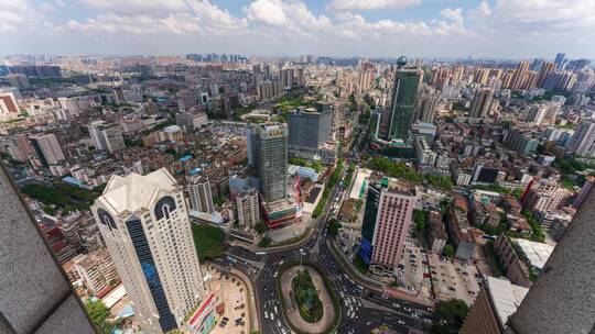 佛山禅城区地标城市天际线延时