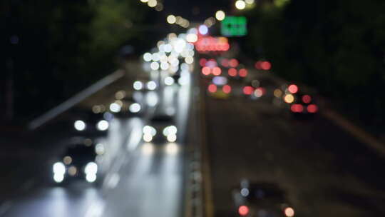 城市街道车流夜景