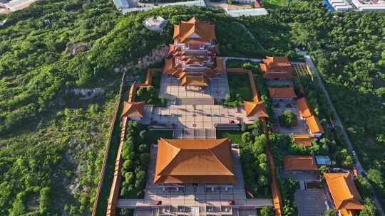 航拍徐州经济技术开发区宝莲寺佛教文化景区