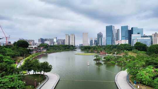 广东佛山城市建设千灯湖CBD航拍