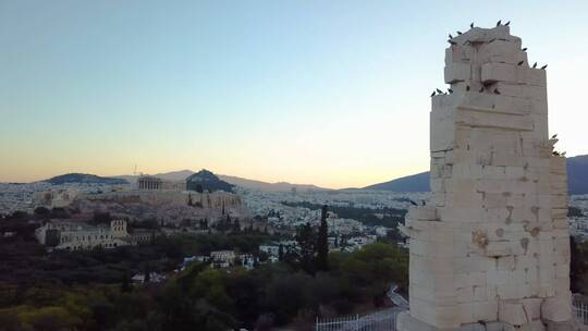 航拍希腊雅典城市风光视频素材模板下载