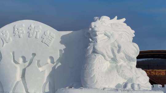 大兴安岭精美雪雕