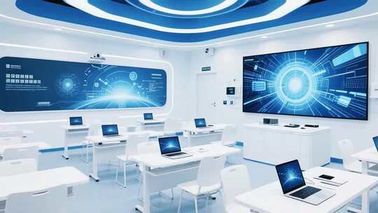 科技感网络科技教室场景