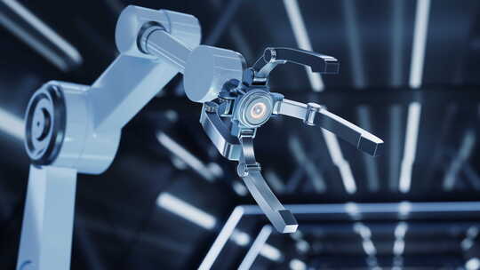 科技感机械臂与智能制造3D渲染