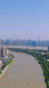 武汉城市地标建筑竖屏航拍