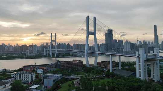 南浦大桥 陆家嘴 黄浦江 上海城市晚霞