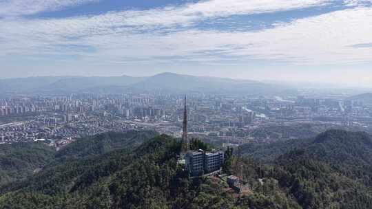 航拍湖南怀化城市大景