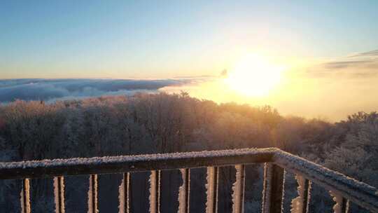 冬天雪后日出