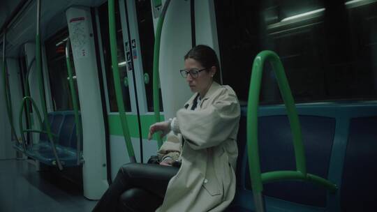 乘坐地铁的女人
