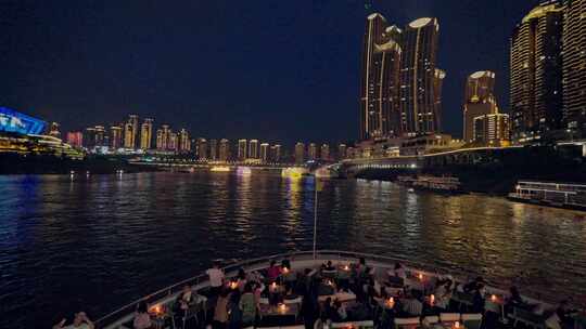 重庆夜景两江游城市风光