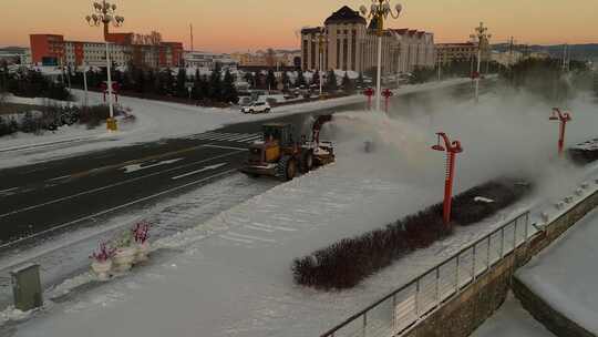 航拍清雪车除雪241207-4