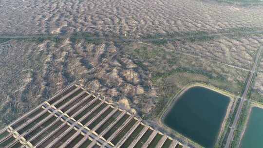 航拍宁夏灵武白笈滩温室大棚1
