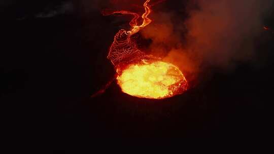 火山，熔岩，山，火