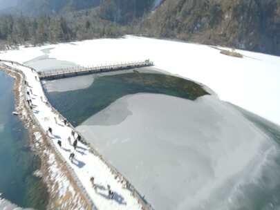 冬天毕棚沟雪景fpv穿越机航拍阿坝州雪山