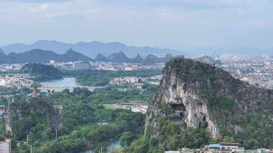 中国广西壮族自治区桂林市七星区穿山景区视频素材模板下载