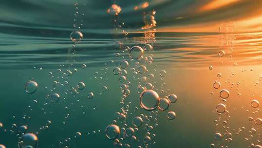 水中气泡光影特写