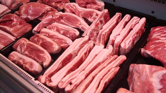 超市买猪肉视频素材模板下载