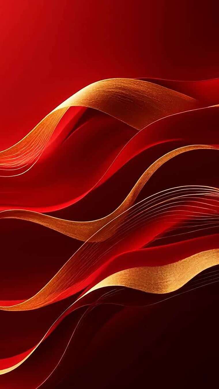 红色丝绸波浪背景素材