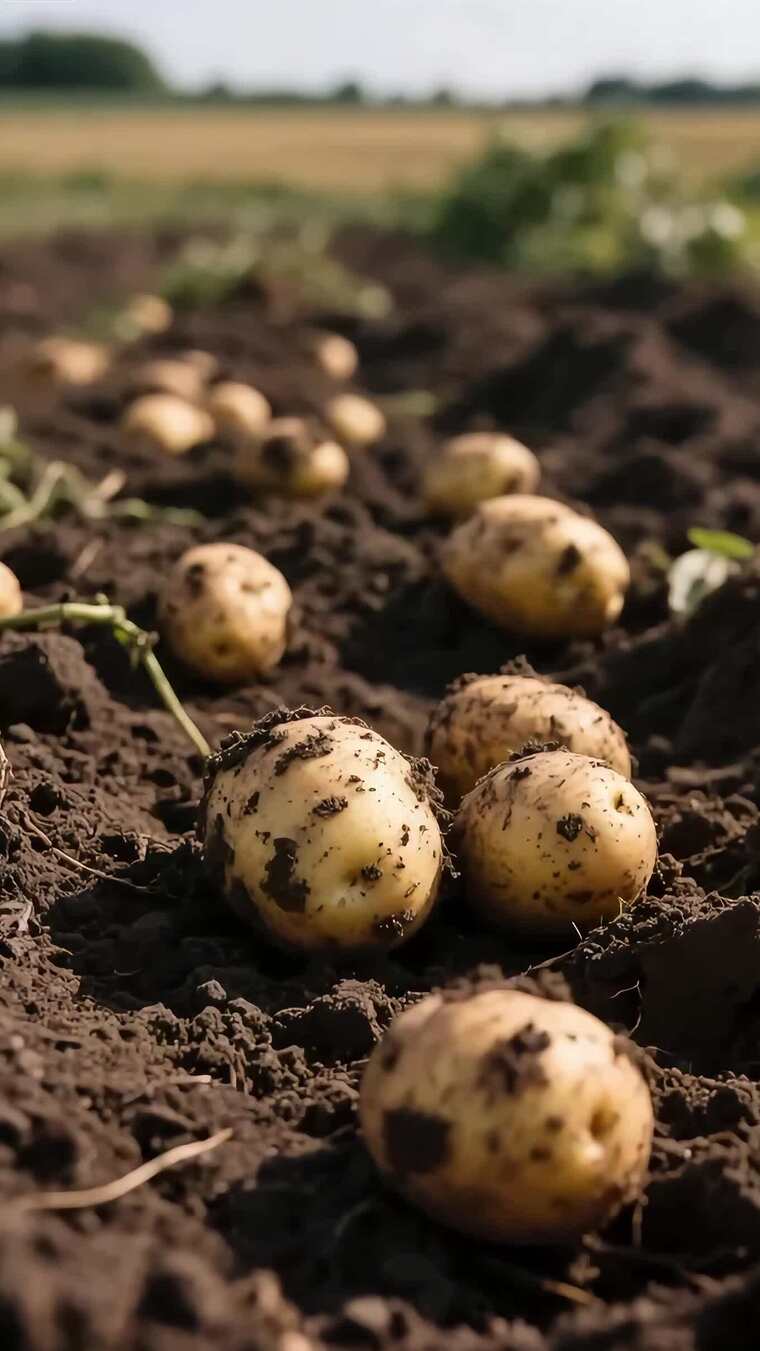 田地里新鲜出土的土豆