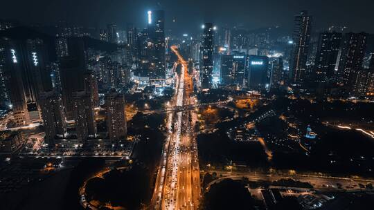 延时拍摄-航拍深圳水贝夜景