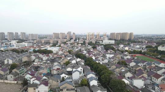 上海浦东新区新场镇全景4K航拍原素材