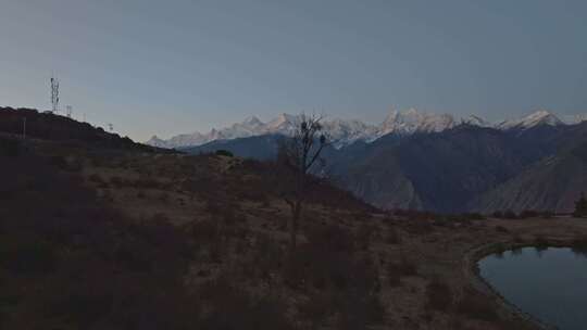 云南香格里拉梅里雪山飞来寺高空航拍