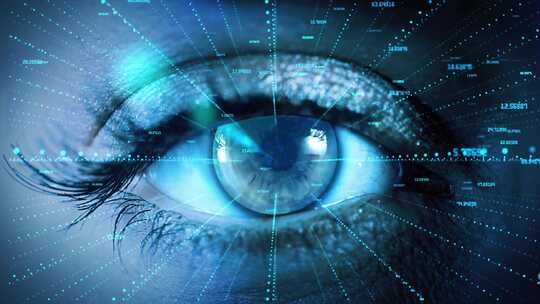 科技商务眼球瞳孔识别系统