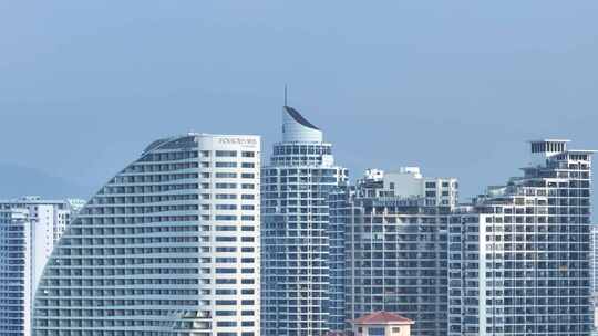 海南三亚湾建筑航拍视频素材模板下载