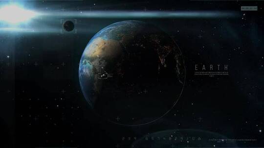 科幻缓慢旋转型地球logo展示片场AE模板