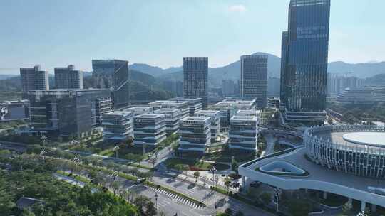 广州知识城广场航拍国家知识中心建筑风光视频素材模板下载
