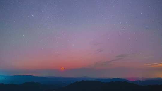 唯美星空月升延时