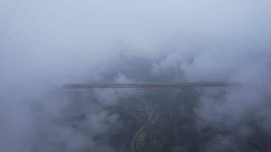 4K湖南湘西矮寨大桥基建航拍视频