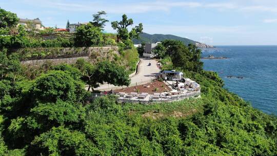 海景餐厅深圳大鹏半岛精酿农庄航拍海边别墅