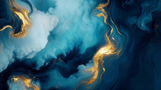 蓝金流动抽象艺术背景素材