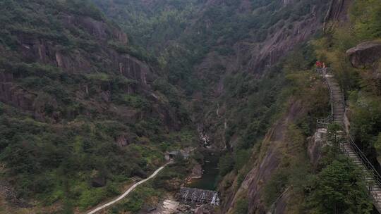 航拍浙江丽水缙云小龙大峡谷景区