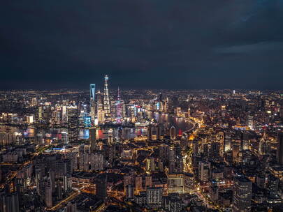 上海北外滩陆家嘴夜景