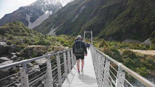 新西兰，背包客，桥梁，徒步旅行