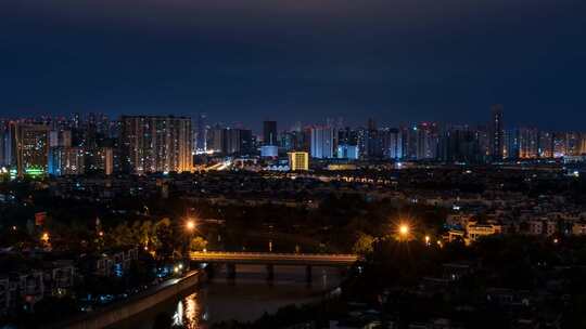 成都，城市，夜景，延时摄影，云朵飘过，温