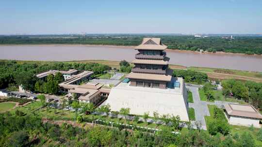 山东济南百里黄河风景区鹊华楼风景