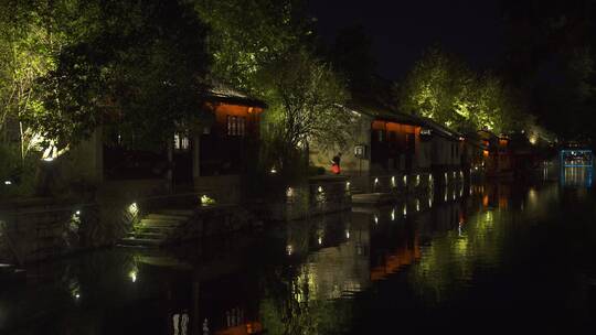 浙江湖州南浔古镇百间楼江南水乡夜景