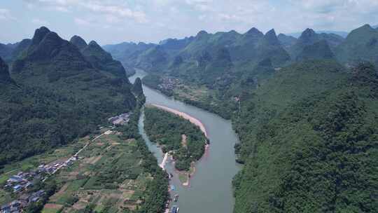 桂林杨堤风景区航拍