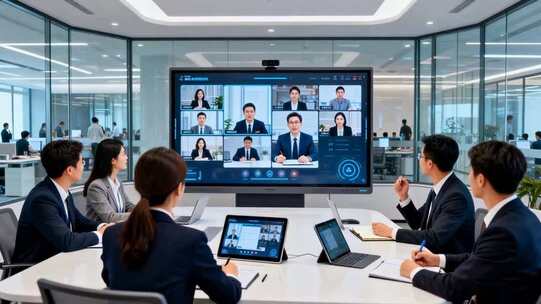 商务人士进行视频会议场景
