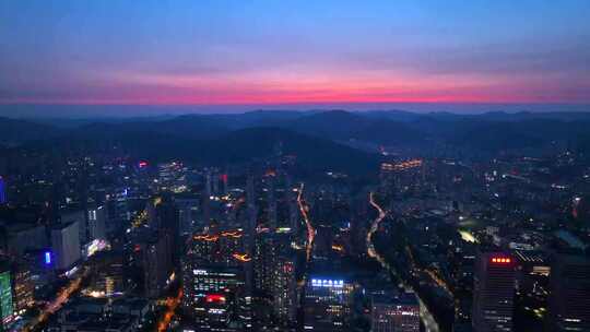 繁华都市航拍 城市大景