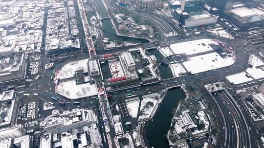 西安永宁门 灯会 雪景视频素材模板下载